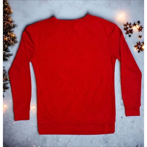 Cute Ugly Christmas Sweater Juniors sz 1 XS Naughty Nice Red Santa Fast Ship - Picture 2 of 8